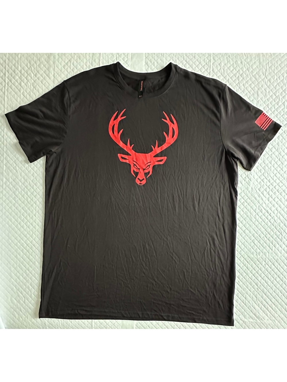 Bucked Up Black Deer Head Logo T-Shirt Men's 3XL